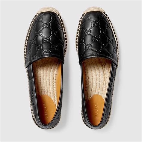 gucci black leather espadrille men|gucci leather espadrilles women.